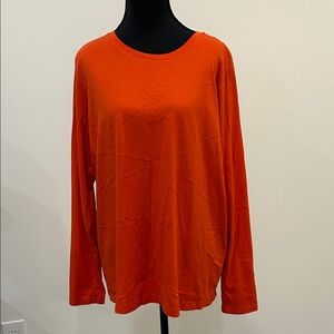 Lands' End Bright Orange Long Sleeve Tee